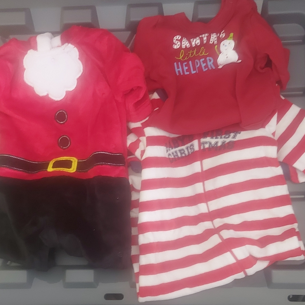 ** 3 Listings $30**                    Infant Christmas Clothing - Red and White